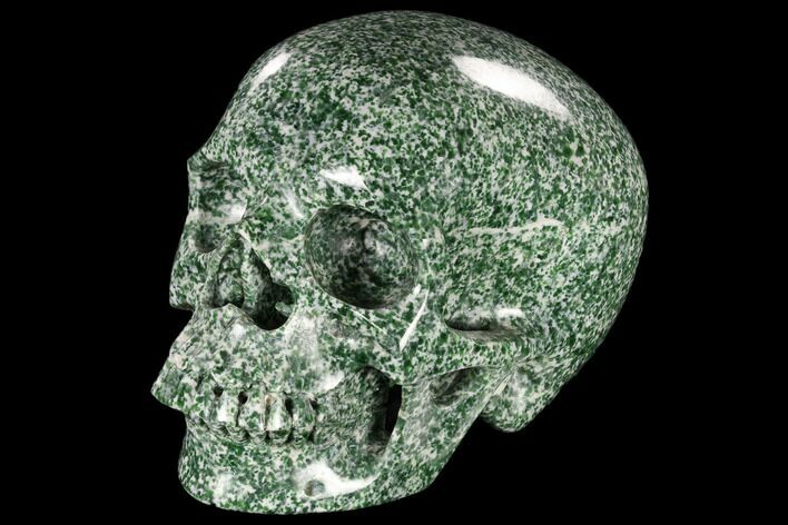 Realistic, Polished Hamine Jade Skull #116393